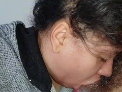 ASMR she punches her throat on the shaft of the dick, dripping all her hot saliva