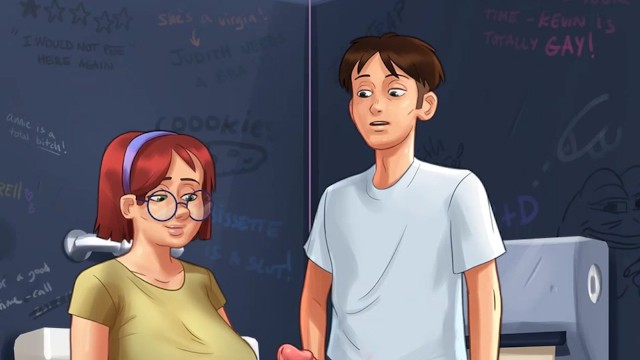 Summertime Saga - Part 83 - Nerdy Judith Horny Handjob By LoveSkySanX