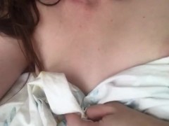 She showed her boobs when she woke up #BoobFetish