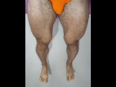 hairy latino hunk show big legs