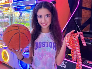 If you Hit the Ball in the Hoop 10 Times - i'll let you Cum inside Me! - Creampie