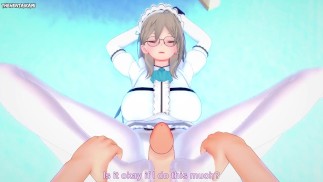 POV Hentai Footjob from Akane Murokasa from Blue Archive