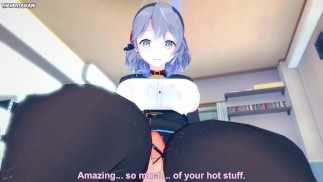 POV Hentai Footjob from Ako Amaru from Blue Archive