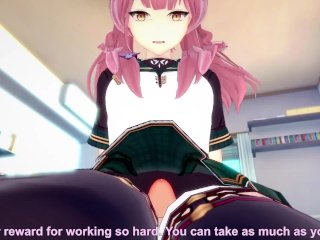 POV Hentai Footjob from Aru Rikuhachima from Blue Archive