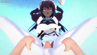 POV Hentai Footjob from Karin Kakudate from Blue Archive