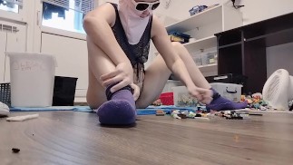 Amateur mom doing yoga naked, hairy pussy, big ass, big tits. Amateur brunette naked vibrator massag