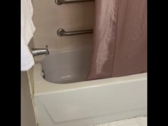 Voyeur step dad watches me shower