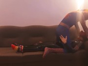 Puppy gets fucked by horny cosplay Spiderman