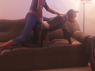Puppy Gets Fucked by Horny Cosplay Spiderman