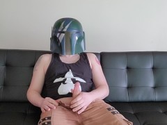 TS Mandalorian Pees While Jerking Off