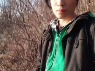 Jon Arteen takes his twink penis outside, pees in a lake and suddenly feels the urge to masturbate