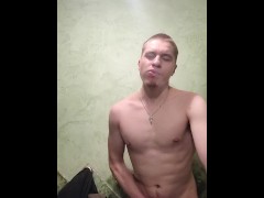 Jerk off in toilet of giorgian restaurant