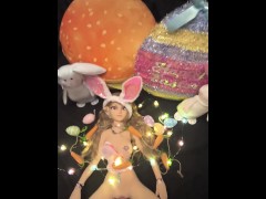 Mini Sex Doll Bunny Takes Some Egg Gets Creampied for Easter