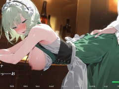 【#02 女冒険者の集うエッチな宿(体験版)実況】挑発的で生意気な爆乳女ウェイターに中出ししてわからせる。(ファンタジーSLGエロゲ―)