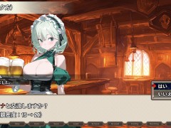 【#02 女冒険者の集うエッチな宿(体験版)実況】挑発的で生意気な爆乳女ウェイターに中出ししてわからせる。(ファンタジーSLGエロゲ―) - Screenshot 2 of 16 - Hentai