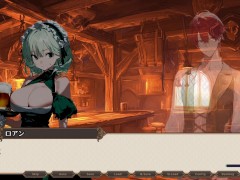 【#02 女冒険者の集うエッチな宿(体験版)実況】挑発的で生意気な爆乳女ウェイターに中出ししてわからせる。(ファンタジーSLGエロゲ―) - Screenshot 4 of 16 - 同人エロゲ