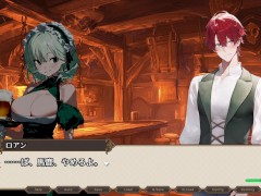 【#02 女冒険者の集うエッチな宿(体験版)実況】挑発的で生意気な爆乳女ウェイターに中出ししてわからせる。(ファンタジーSLGエロゲ―) - Screenshot 7 of 16 - Hentai