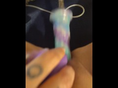 Wife cums quick with sex machine