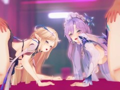 【鳴潮 乱交セックス2】カンタレラ,カルテジアが集団エッチする3Dエロアニメ動画(Wuthering Waves Cantarella,Cartethyia group orgy sex2.)