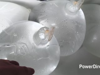 Cumming in huge slime Balls! Hot cum solo man