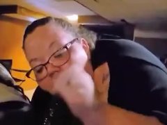 BBC cumming on The Toxic Piggys glasses after sloppy deepthroat