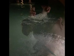 Midnight swim in the hot springs in my new bikini