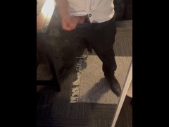 Jerking off relieving some work stress