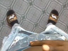 RUBBING MY MONSTER COCK IN PANTS