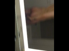 Jerking off in my friends bathroom