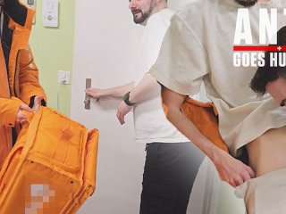 Straight Twink Student Food Delivery Convinced to Get a Blowjob for $