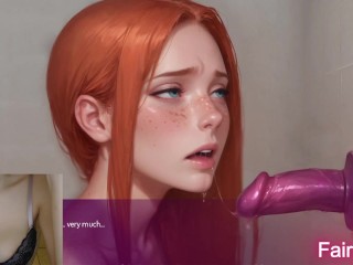 Pretty REDHEAD Learning How To Suck Dick- PORN Adult 3 D