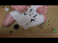 勃起書道〜美〜オナニーを芸術に変換する男 - Screenshot 15 of 16 - Masturbate