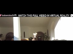 Solo brunette Lady Dee moans as she cums outdoors in VR.