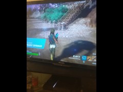 Wife gets mad and angry that I jerk off next to her while she her night gown is up, while she gaming