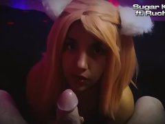 Beautiful busty Neko sucking my cock