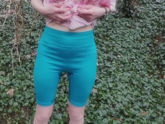 Young woman pees herself