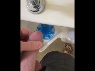 Piss Break at the Urinal. Figured I’d Record it for those who like to Watch Men Piss.