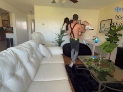 KittiCream is nervous when hiring a stripper while her boyfriend is at work