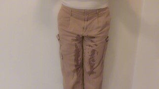 7 minutes of BelleTowerTS pissing - She pisses her pants - Amateur Trans Girl