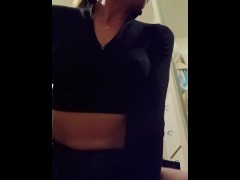 Kitty Kat trans girl masturbates and cums with dildo