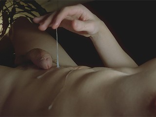 Young Lad Cums after Jerking off his Hairy Cock