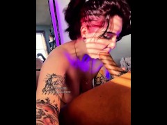 Goth girl worships BBC on Snapchat