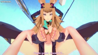 POV Hentai Footjob from Metera from Granblue Fantasy