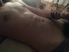 Hairy teen jerking off & showing armpits