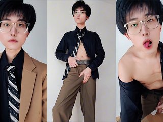 征服反差西装奶攻小帅哥到下跪娇喘高潮脸