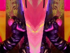 Masked Artist Pulls Cock Out Of Canvas. Sucks And Jerks It Off Until He Cums In Her Mouth.