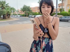 Called Uber Naked in Public for a Dare, So Embarrassed Risky Nudist Exhibitionist Japanese Outdoors