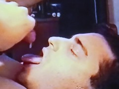 nice cumshot in mouth after selfsucking