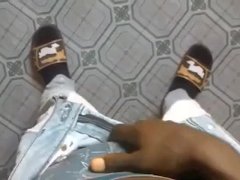 AMATEUR BBC RUBBING HIS HARD COCK IN PANTS