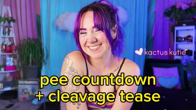 pee countdown + cleavage tease (FULL VIDEO)